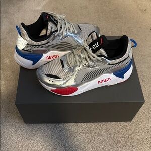 NASA Silver and Red Sneakers
